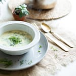 Artichoke dill soup, dairy-free